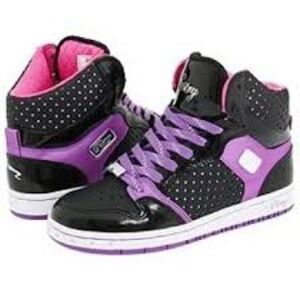 🌹RETRO PASTRY • HIGH TOP Black, Pink and Purple FASHION THROWBACK Sneakers